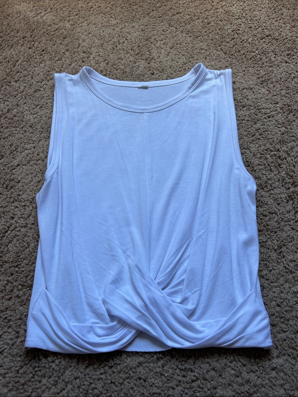 ALO Yoga White Twist-Front Sleeveless Tank